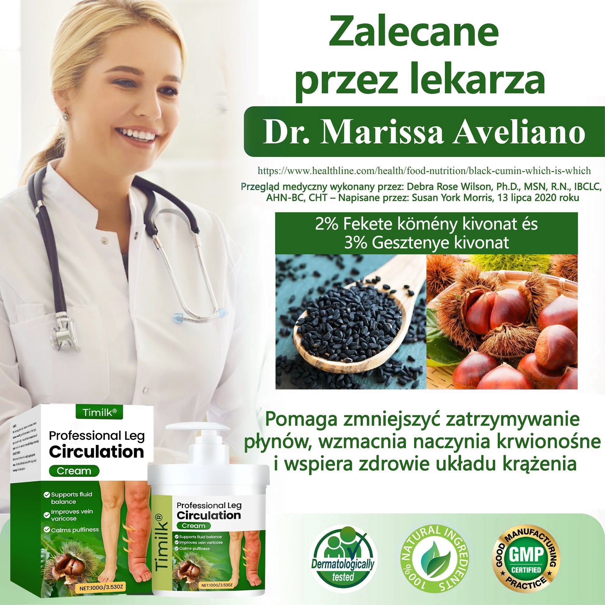 🌿ATTDX® Krem ziołowy łagodzący obrzęki z czarnuszką
